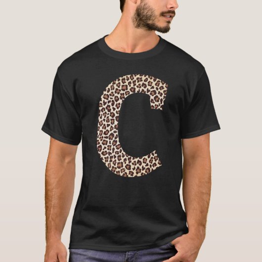 letter C-luipspatroon initiaal naam m T-shirt (Voorkant)