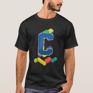 Letter C Master Builder Alfabet Achternaam bouwen T-shirt