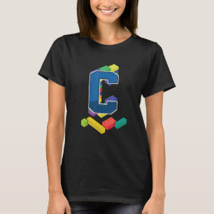 Letter C Master Builder Alfabet Achternaam bouwen T-shirt