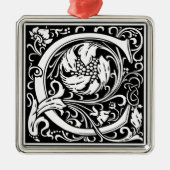 Letter C Medieval Monogram  Initiaal Metalen Ornament (Voorkant)