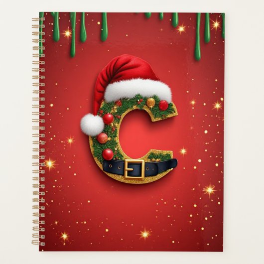Letter C Met Kerstkrans Decoratie 🎁 Planner (Voorkant)