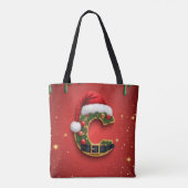 Letter C Met Kerstkrans Decoratie 🎁 Tote Bag (Achterkant)