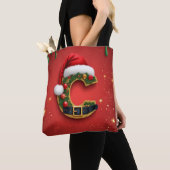 Letter C Met Kerstkrans Decoratie 🎁 Tote Bag (Dichtbij)