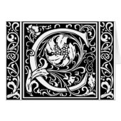 Letter C Middeleeuws Monogram Art Nouveau (Voorkant Horizontaal)