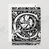 Letter C Middeleeuws Monogram Art Nouveau Briefkaart (Voorkant / Achterkant)