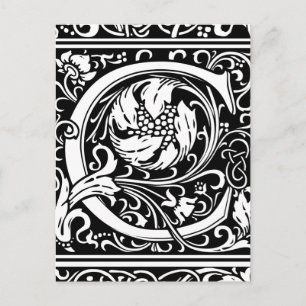 Letter C Middeleeuws Monogram Art Nouveau Briefkaart