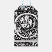 Letter C Middeleeuws Monogram Art Nouveau Cadeaulabel (Voorkant)