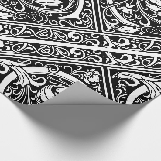 Letter C Middeleeuws Monogram Art Nouveau Cadeaupapier (Hoek)