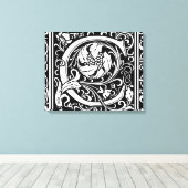 Letter C Middeleeuws Monogram Art Nouveau Canvas Afdruk (Insitu (Houten vloer))