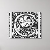 Letter C Middeleeuws Monogram Art Nouveau Canvas Afdruk (Voorkant)