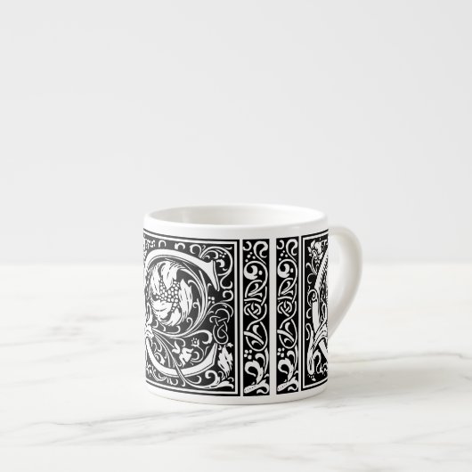 Letter C Middeleeuws Monogram Art Nouveau Espresso Kop (Voorkant rechts)