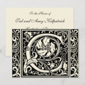 Letter C Middeleeuws Monogram Art Nouveau Kaart (Voorkant / Achterkant)