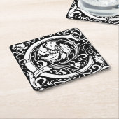 Letter C Middeleeuws Monogram Art Nouveau Kartonnen Onderzetters (Schuin)