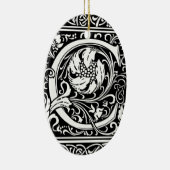 Letter C Middeleeuws Monogram Art Nouveau Keramisch Ornament (Rechts)
