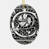 Letter C Middeleeuws Monogram Art Nouveau Keramisch Ornament (Achterkant)