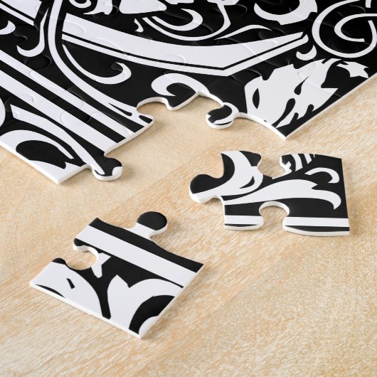 Letter C Middeleeuws Monogram Art Nouveau Legpuzzel (Zijkant)