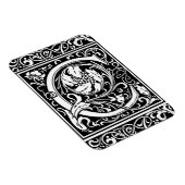 Letter C Middeleeuws Monogram Art Nouveau Magneet (Rechterzijde)