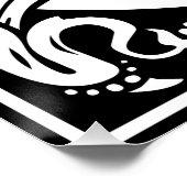 Letter C Middeleeuws Monogram Art Nouveau Perfect Poster (Hoek)