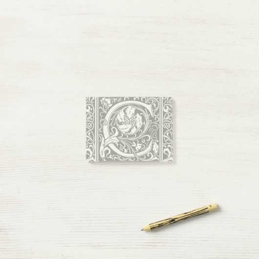 Letter C Middeleeuws Monogram Art Nouveau Post-it® Notes (Op bureau)
