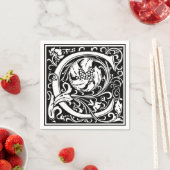 Letter C Middeleeuws Monogram Art Nouveau Servet (Insitu)