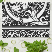 Letter C Middeleeuws Monogram Art Nouveau Theedoek (Gevouwen)