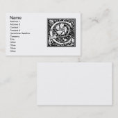 Letter C Middeleeuws Monogram Art Nouveau Visitekaartje (Voorkant / Achterkant)