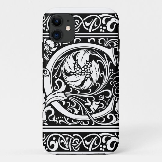 Letter C Middeleeuwse Monogram Art Nouveau Case-Mate iPhone Case (Achterkant)