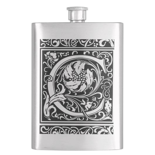 Letter C Middeleeuwse Monogram Art Nouveau Flacon (Voorkant)
