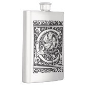 Letter C Middeleeuwse Monogram Art Nouveau Flacon (Rechts)