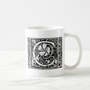 Letter C Middeleeuwse Monogram Art Nouveau Koffiemok