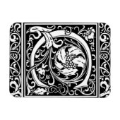 Letter C Middeleeuwse Monogram Art Nouveau Magneet (Horizontaal)