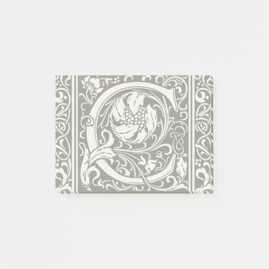 Letter C Middeleeuwse Monogram Art Nouveau Post-it® Notes (Voorkant)