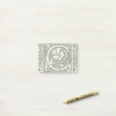 Letter C Middeleeuwse Monogram Art Nouveau Post-it® Notes (Op bureau)