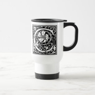 Letter C Middeleeuwse Monogram Art Nouveau Reisbeker