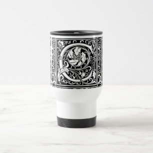 Letter C Middeleeuwse Monogram Art Nouveau Reisbeker