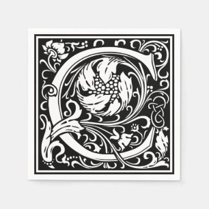 Letter C Middeleeuwse Monogram Art Nouveau Servet