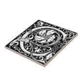 Letter C Middeleeuwse Monogram Art Nouveau Tegeltje (Zijkant)