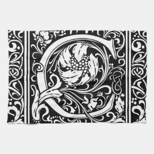 Letter C Middeleeuwse Monogram Art Nouveau Theedoek