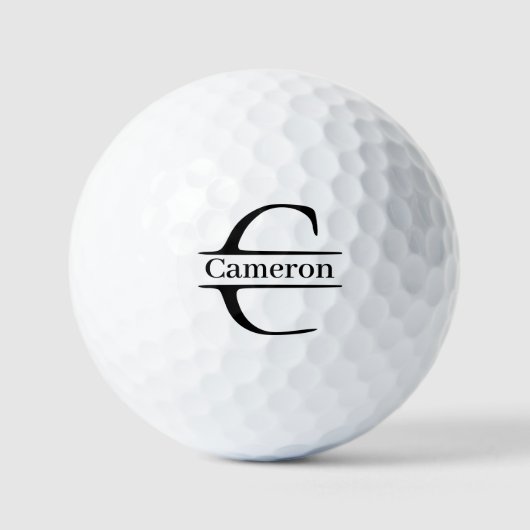 Letter C Monogram Aangepaste naam Golfballen (Voorkant)