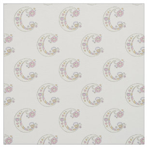 Letter C monogram decoratieve tekst aangepaste sto Stof