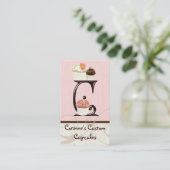 Letter C Monogram Dessert Bakkerij Visitekaartjes (Staand voorkant)
