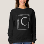 Letter C Monogram English Alphabet C Initial Gray  Trui (Voorkant)