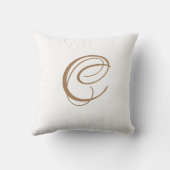 Letter C Monogram Initiaal Aangepast Kussen (Achterkant)