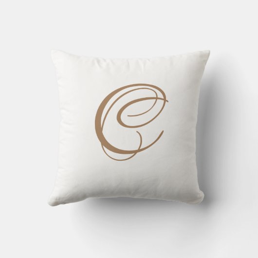 Letter C Monogram Initiaal Aangepast Kussen (Achterkant)