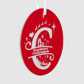 Letter C Monogram Initiaal Familienaam Greeting Ornament (voorkant)