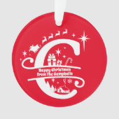 Letter C Monogram Initiaal Familienaam Greeting Ornament (voorkant)