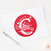 Letter C Monogram Initiaal Familienaam Greeting Ronde Sticker (Envelop)