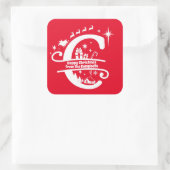 Letter C Monogram Initiaal Familienaam Greeting Vierkante Sticker (Tas)