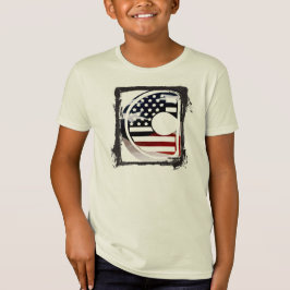 Letter C Monogram Initiaal USA T-shirt