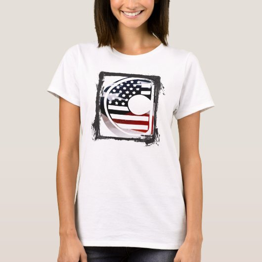 Letter C Monogram Initiaal USA T-shirt (Voorkant)